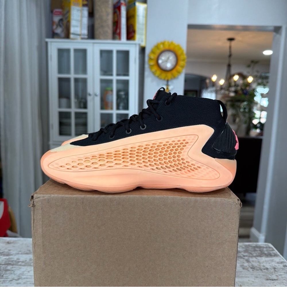 adidas Anthony Edwards AE 1 With Love Orange Black Sneaker IF1883 Kids Sz 5.5